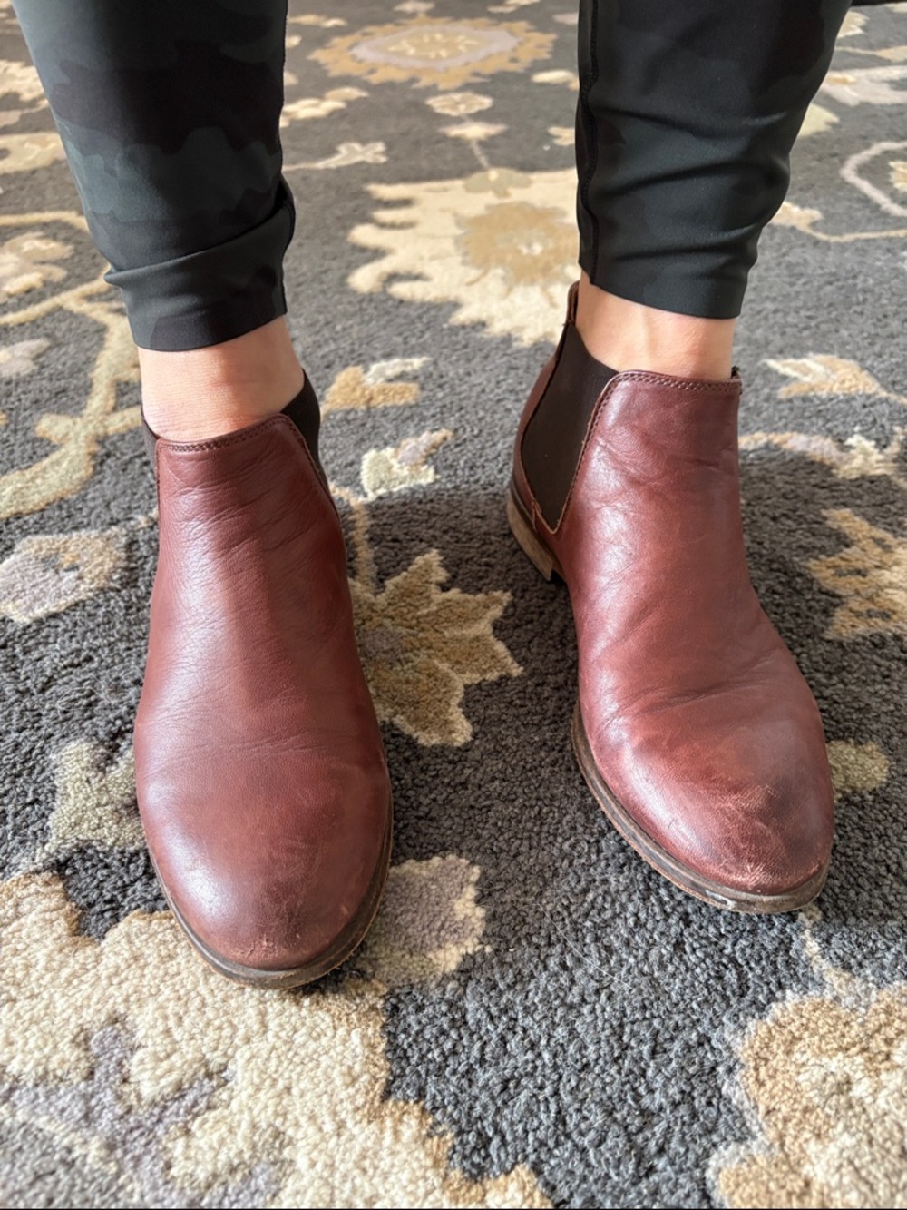 Women's Brown Leather Chelsea Ankle Booties